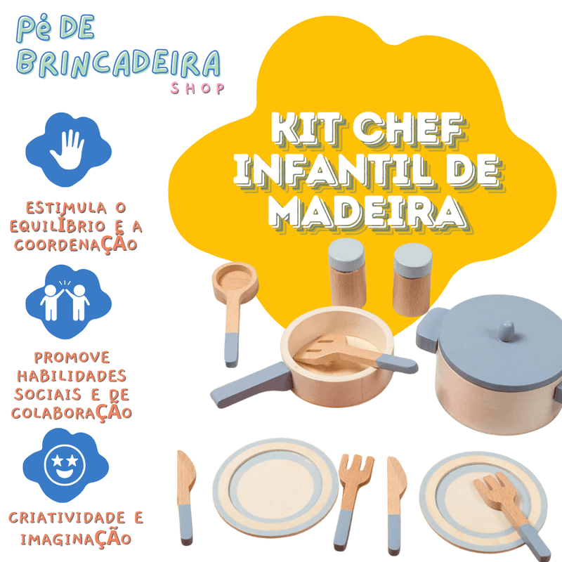 Kit Chef Infantil de Madeira