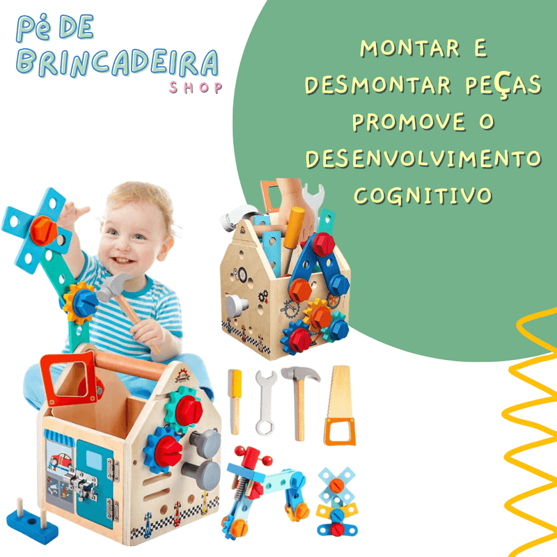 Kit Caixa de Ferramenta Montessori Infantil