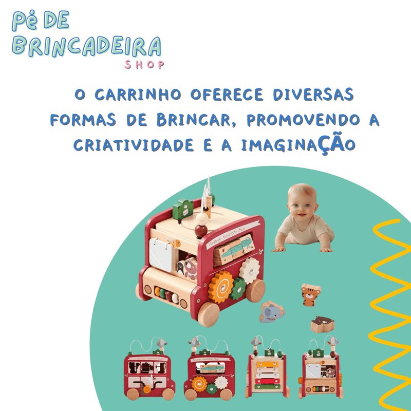 Carrinho Educativo 5 em 1 Montessori