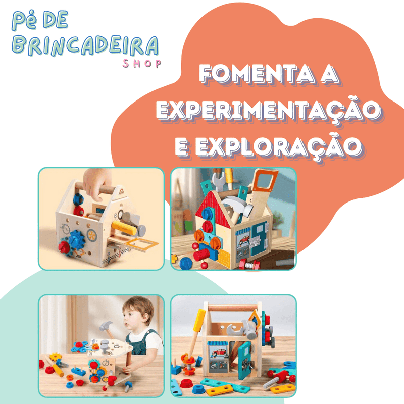 Kit Caixa de Ferramenta Montessori Infantil