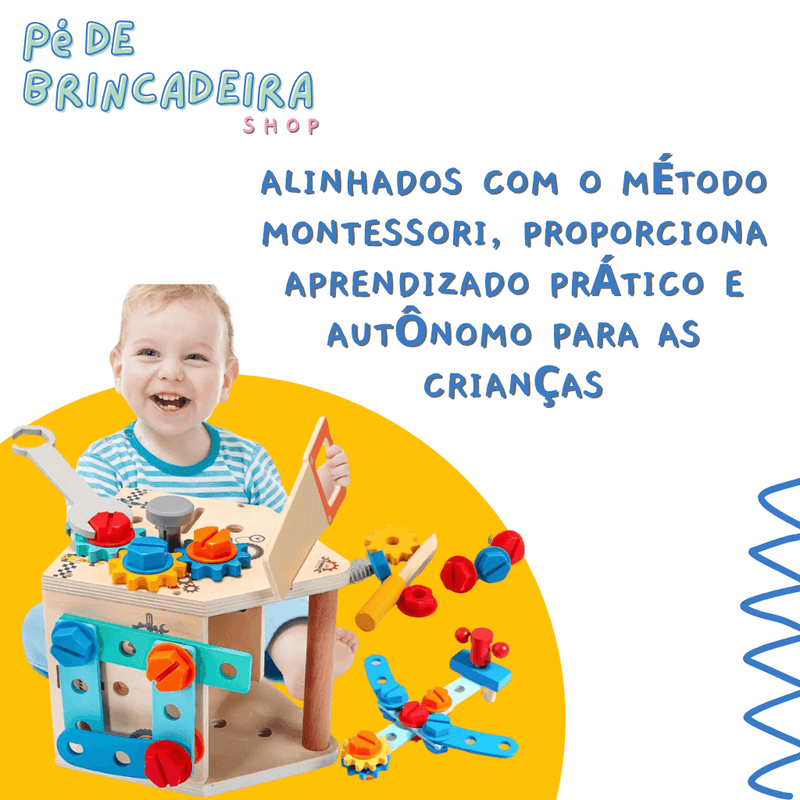 Kit Caixa de Ferramenta Montessori Infantil