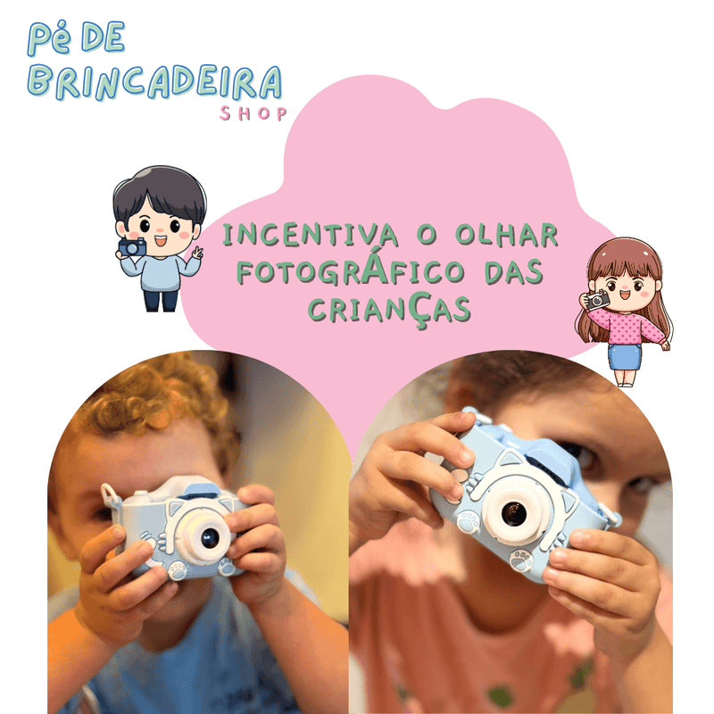 Mini Câmera Digital Infantil X2 (BRINDE 1 Capa Protetora)