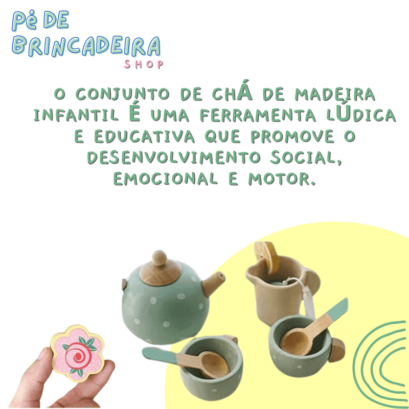 Conjunto de Chá de Madeira Infantil