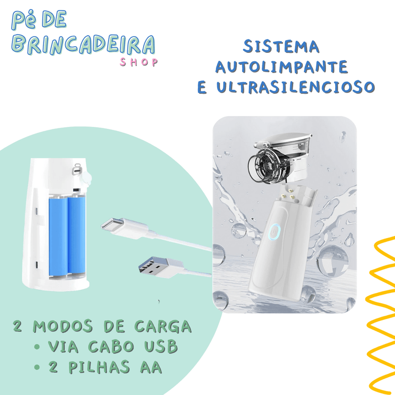 Inalador Nebulizador Portátil - LEVE 2 e GANHE 50% de desconto na 2 UNIDADE!