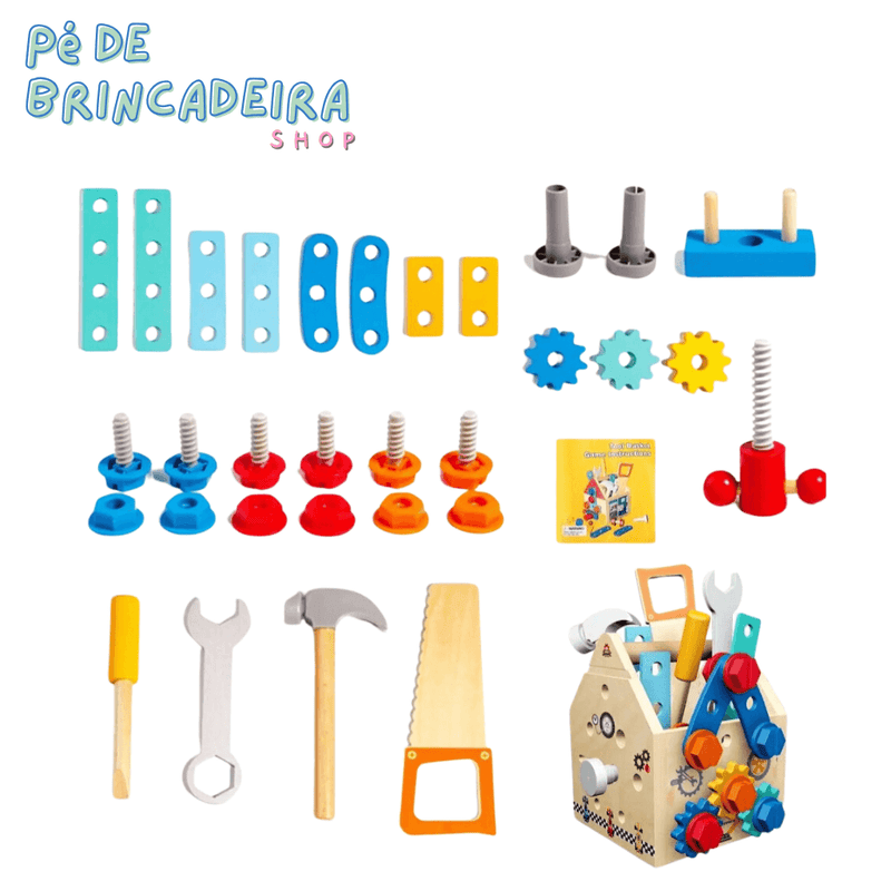 Kit Caixa de Ferramenta Montessori Infantil